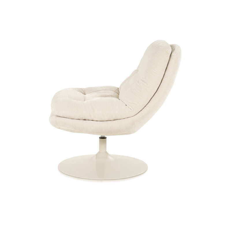 Accent Chair Swivel Armless Chair, Beige