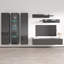 Meuble audio-vidéo mural flottant moderne de 120 po avec éclairage à DEL 16 couleurs Vina, finition brillante Vina-271739626