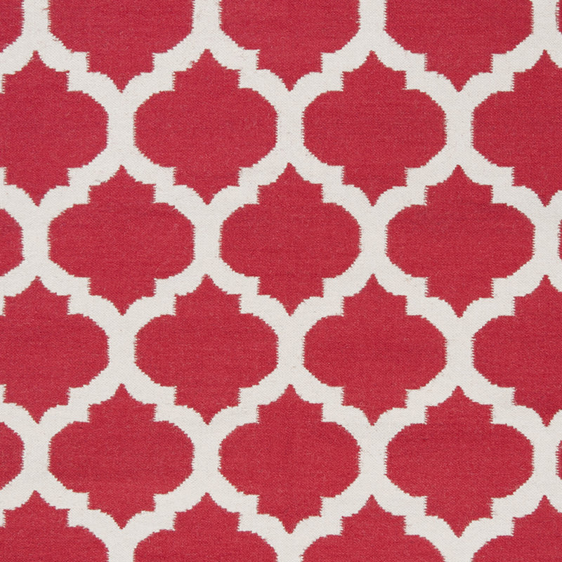 Tapis rouge en laine tissé à la main et à plat Kramer, 3 pi 6 po x 5 pi 6 po