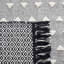 Tapis marocain en laine / coton tissé à plat marocain noir / ivoire-1743764692