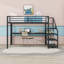 Structure de lit mezzanine en métal avec bureau intégré, tablettes et ports USB-1002508488