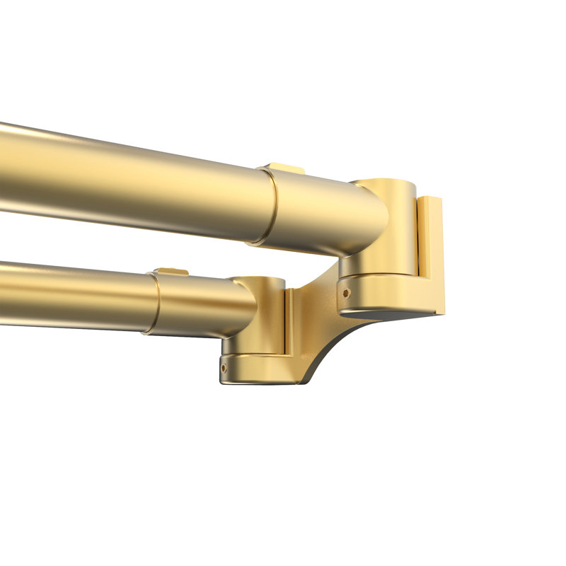 DreamLine Linea 2-15 / 16 po x. Tringle de douche double 60 po, laiton brossé 60 po, Laiton brossé