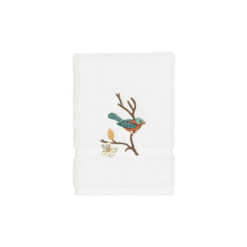 Springtime Turkish Cotton Midweight Washcloth, White