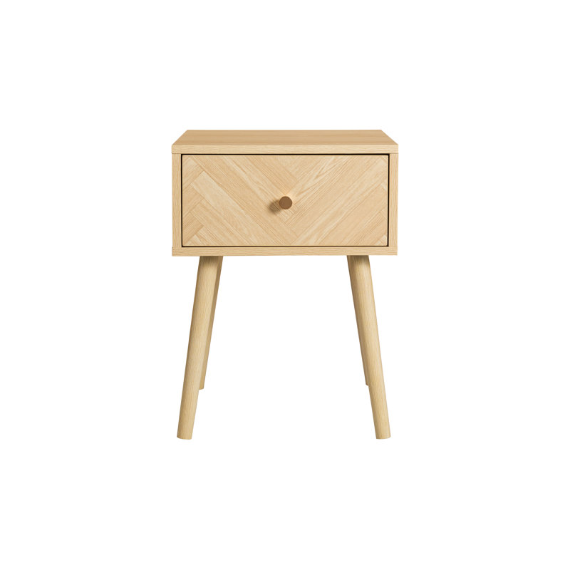 Mardell 40cm W Particle Board Bedside Table, Oak