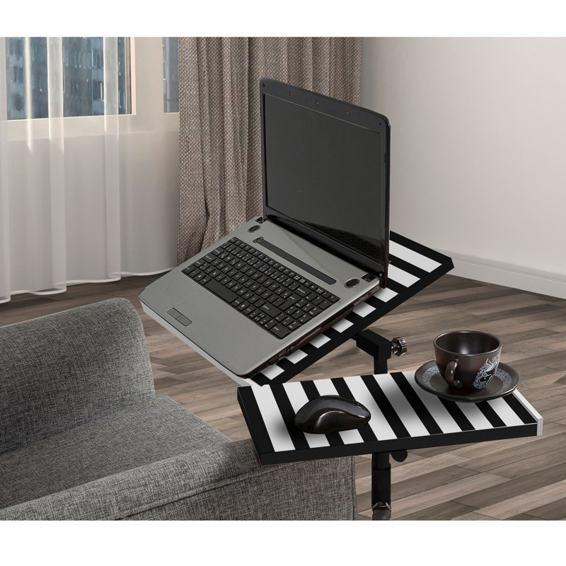 Eutropios Adjustable Metal Base Standing Desk, White, Black