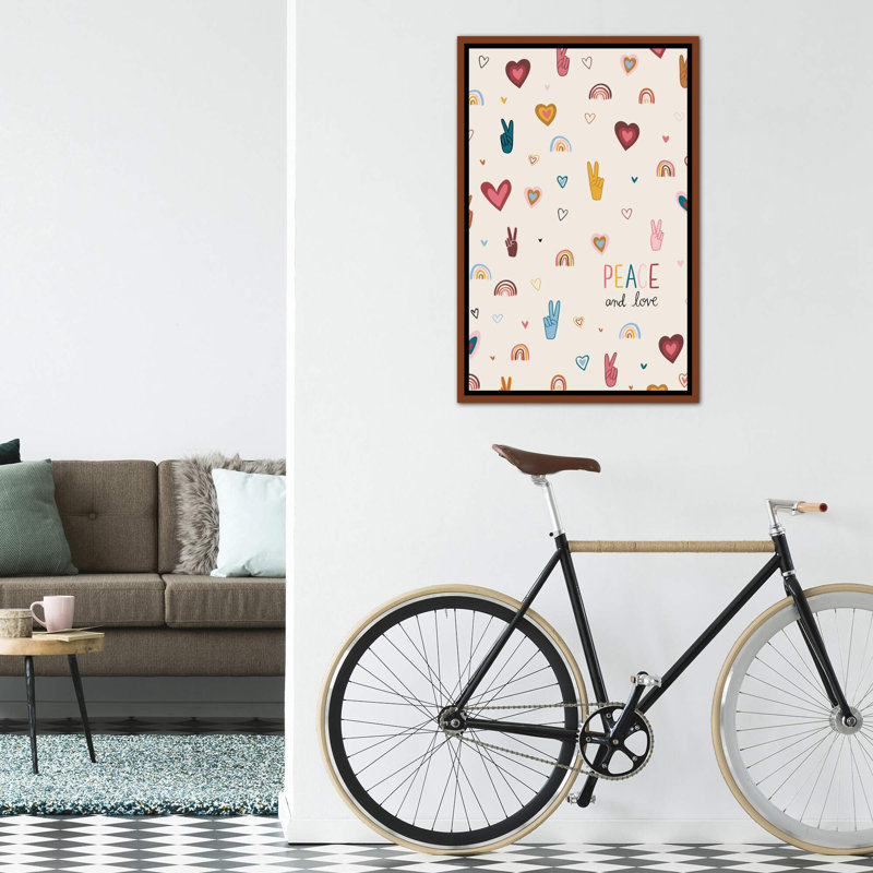 Art vi vibes, H 40 po x l 26 po x P 1,5 po, Toile avec cadre en bois classique