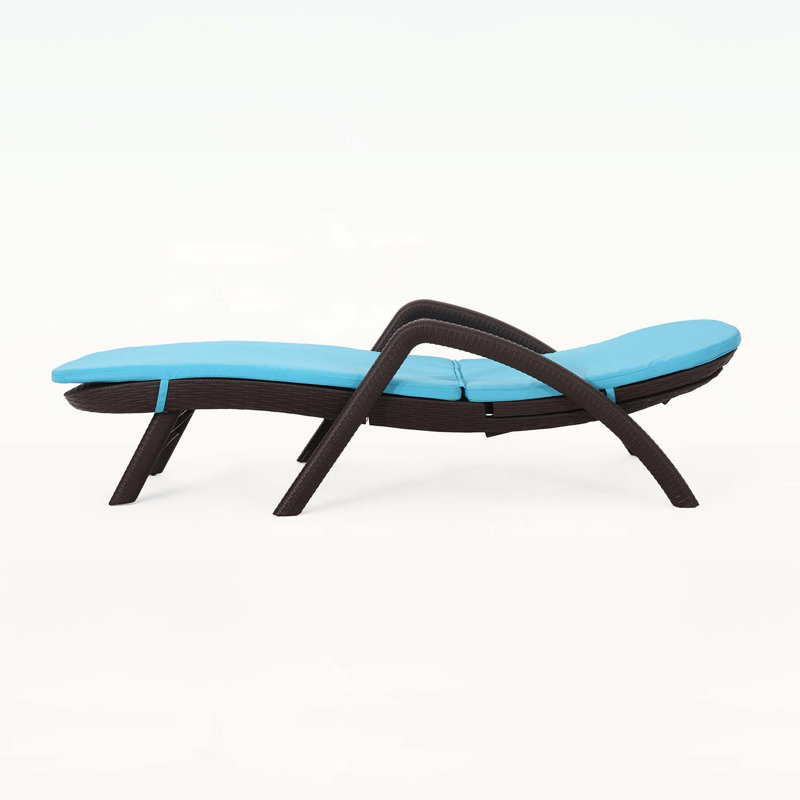 Samantha All-Weather Wicker-Like Chaise Lounge with Ergonomic Design & High-Density Cushion | Weather-Resistant Plastic Patio Lounger for Poolside & Gardens