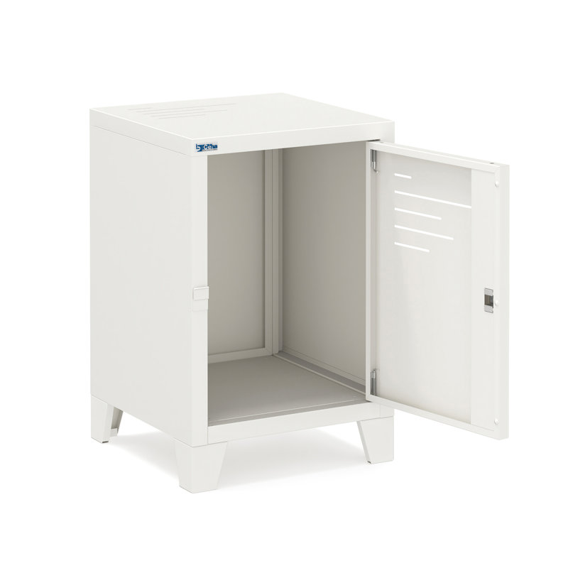 Table de chevet en acier, Blanc