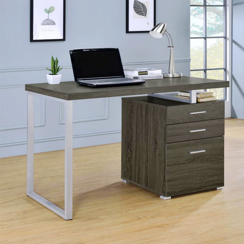 Bureau rectangulaire avec tiroirs de rangement