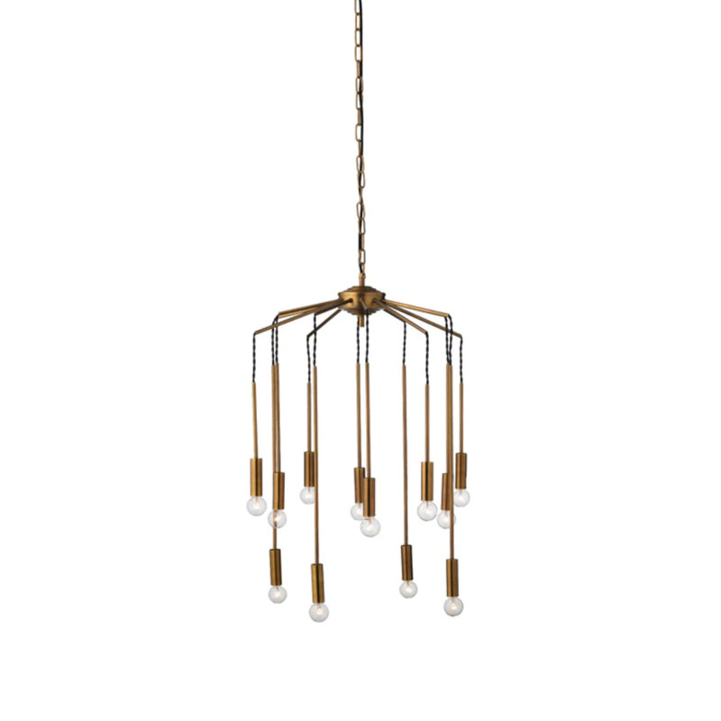 12 - Light Antique Brass Cluster Pendant