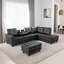 Canapé modulaire réversible moderne avec repose-pieds de rangement, table basse pliable et porte-gobelets, canapé en similicuir en forme de L-1286333151