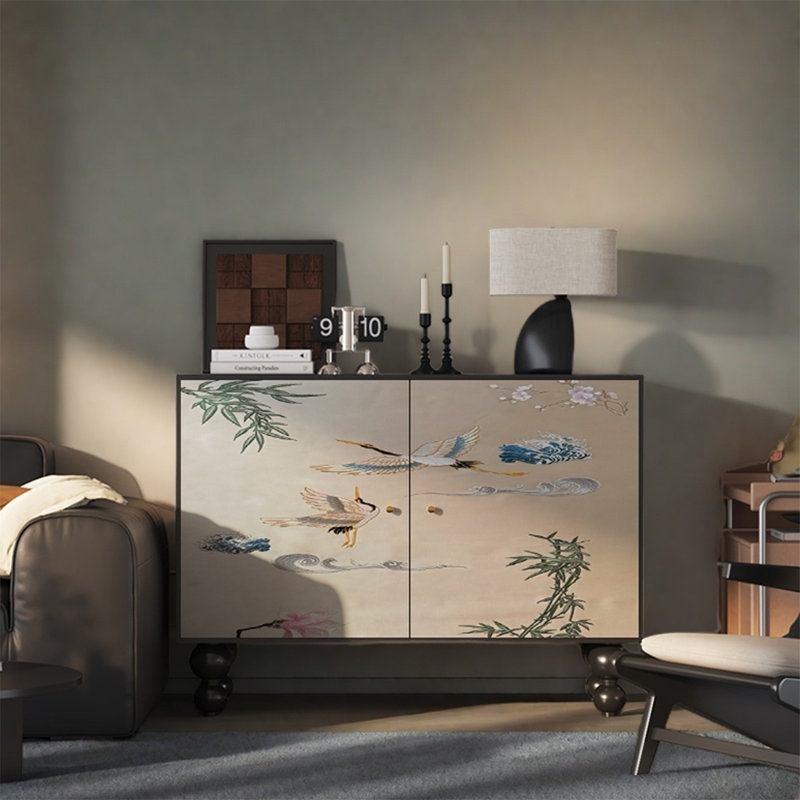 Two Door Storage Cabinet with Wide Top