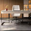 Bureau rectangulaire en pierre frittée avec tiroirs-700306049