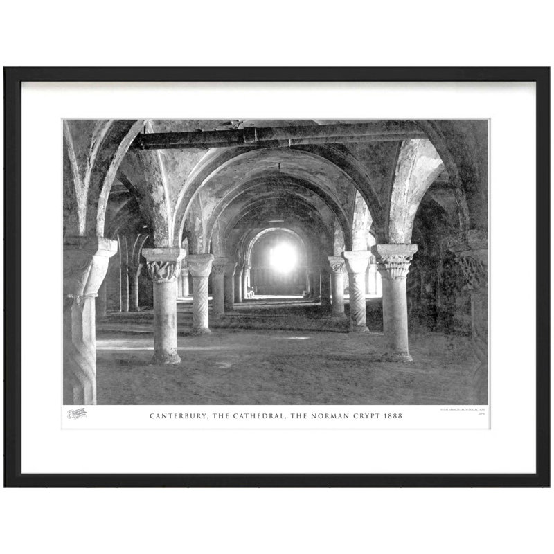 Canterbury, The Cathedral, The Norman Crypt 1888 - Single Picture Frame Print, 60cm H x 80cm W x 2.3cm D