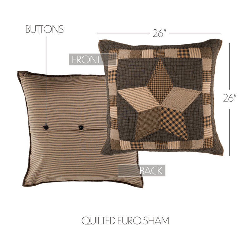Farmhouse Star Euro Sham Quilted