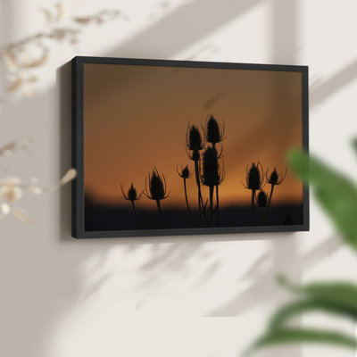 Silhouette de coucher de soleil - reproduction encadrée - réarmable
