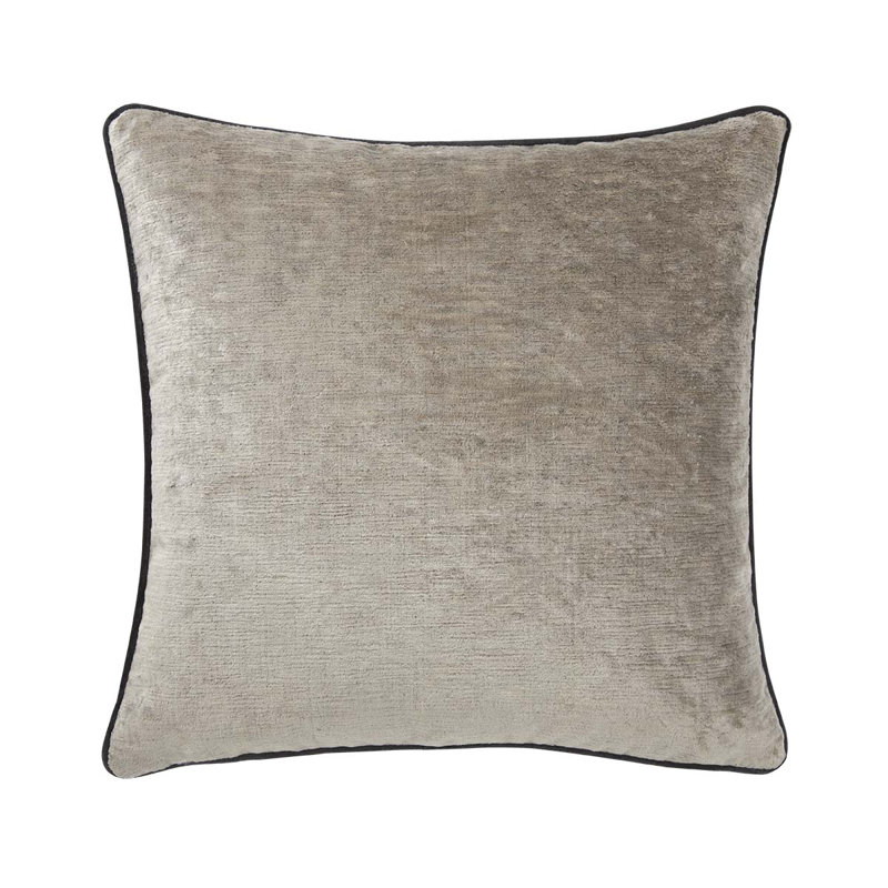 Boromee Velvet Pillow Cover & Insert, Gray, Square 18"