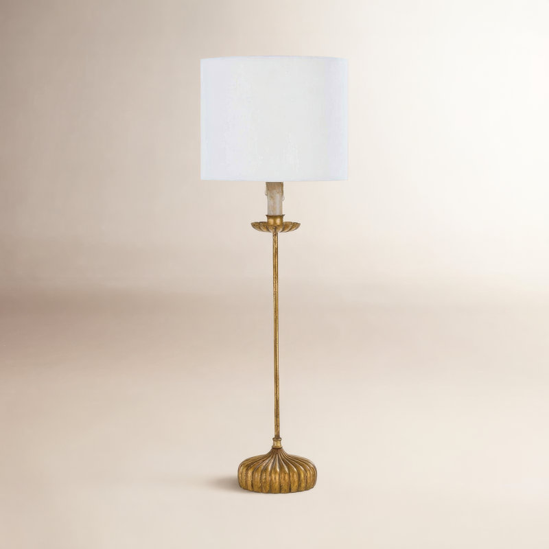 Lampe de table clou de girofle avec abat-jour en lin naturel