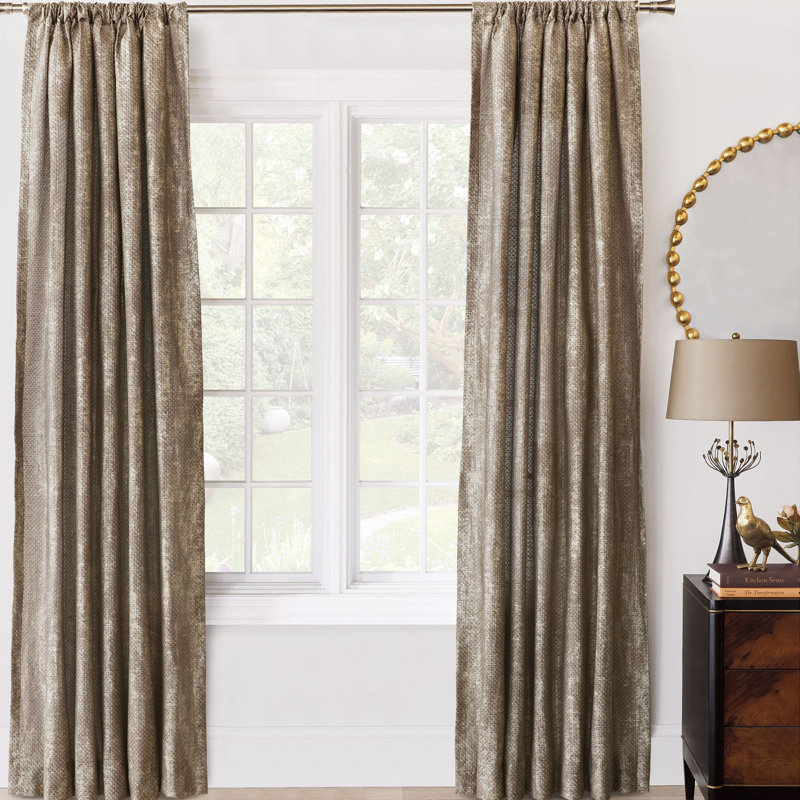 Panneau de rideau simple semi-diaphane avec passe-tringle Indochine, L 48 po x L 96 po 