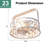 23 Inch Farmhouse Wall Mount Fan With Light And Remote, Quiet DC Motor 6 Speeds Oscillating Plug-In Ceiling Fan For Bedroom