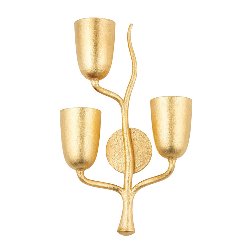 Vine 3 - Light Candle Wall Light, Gold Leaf