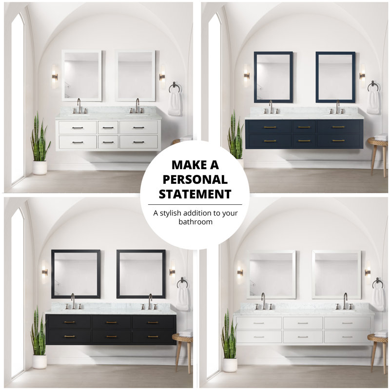 Castor 60 in W x 22 in D Double Bath Vanity, White