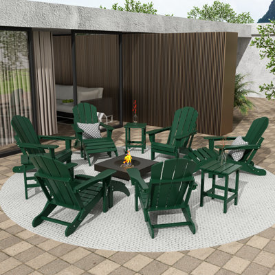 Laguna Foldable Outdoor Adirondack Chair With Ottoman