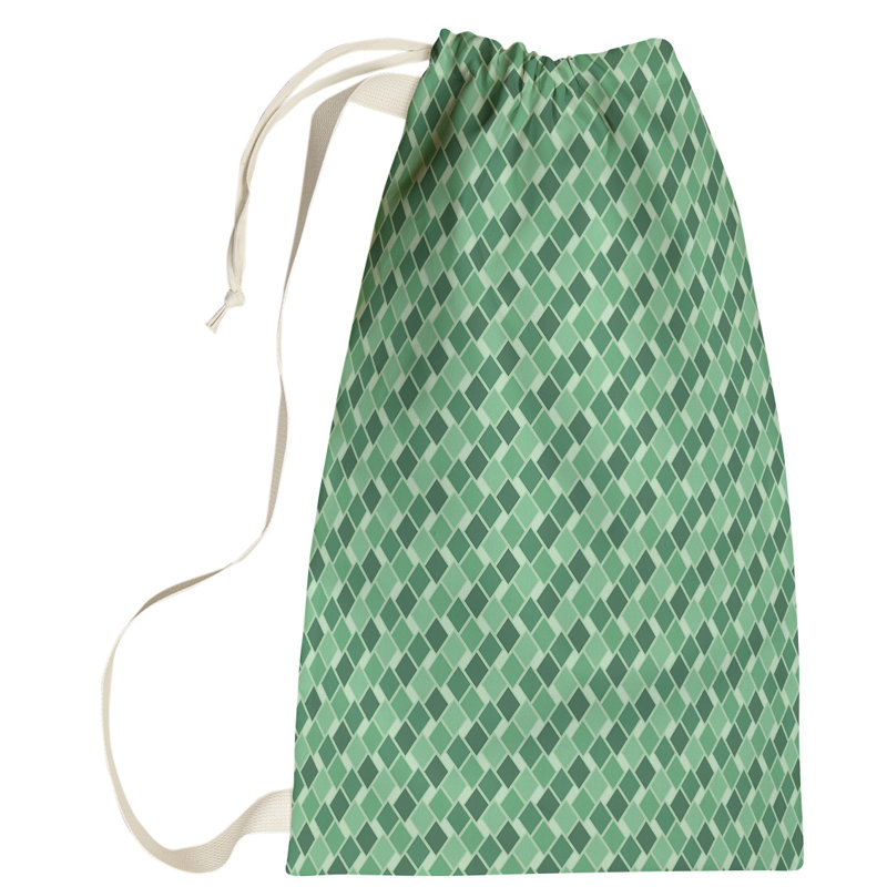 Leffel Fabric Laundry Bag with Handles, Large (76.5" H x 29.5" W x 1.5" D), Green