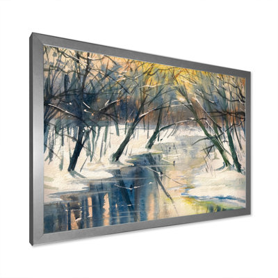 " River In Winter Forest "
