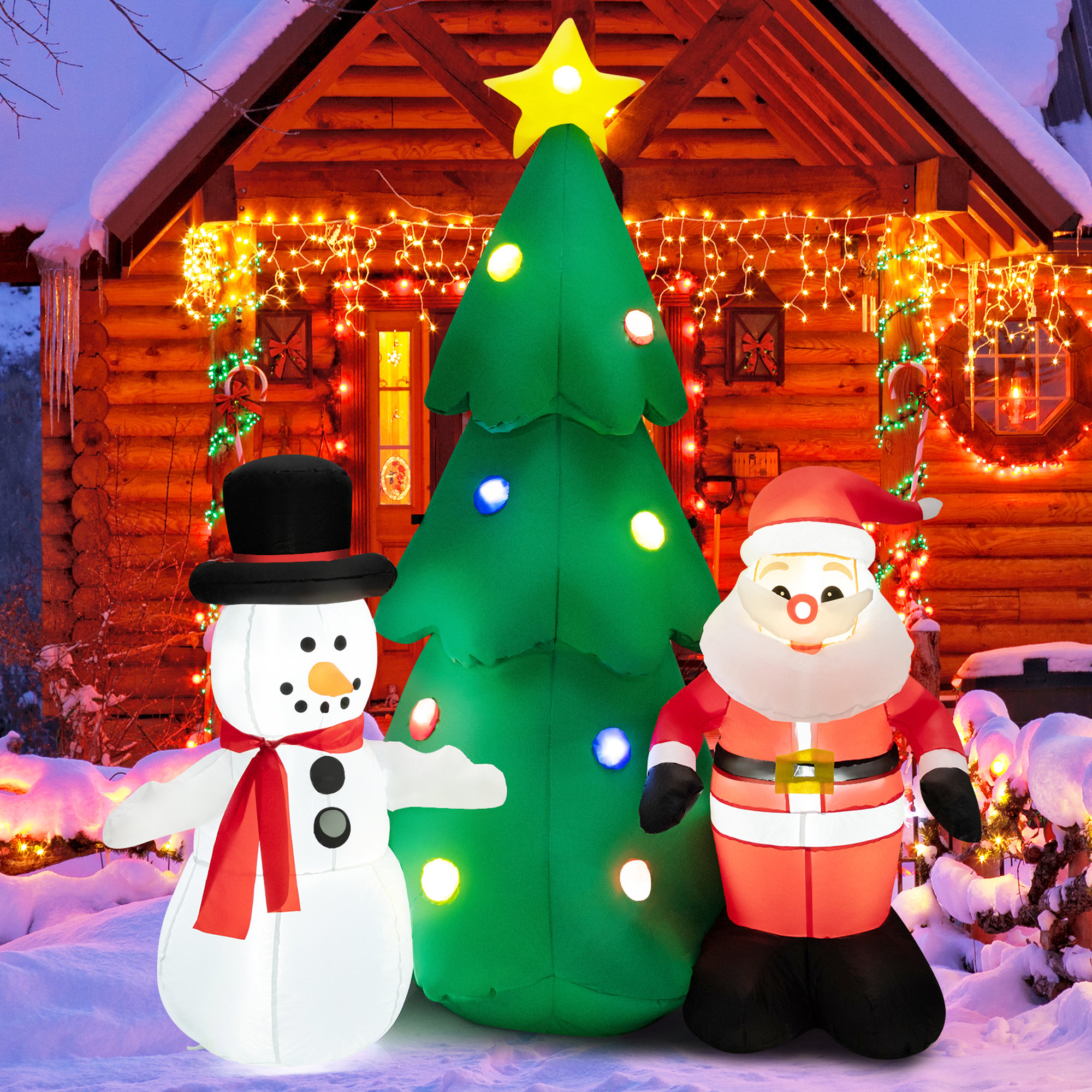 The Holiday Aisle® Christmas Snowman Inflatable | Wayfair