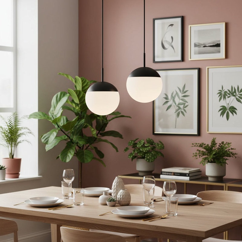 6 Watt LED Globe Pendant Light, Black