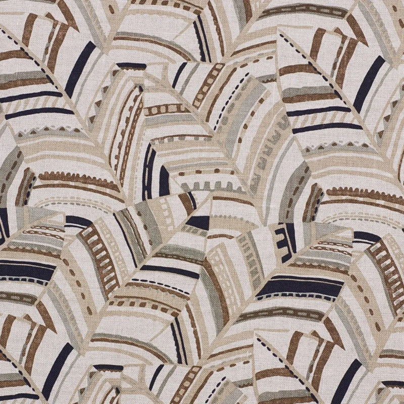 Deco Leaves Fabric, Neutral