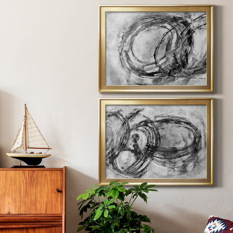 Infinity Rings I - Cadre photo, reproduction d'art sur toile, Or, H 18,5 po x l 49 po x P 1,5 po, Pas de tapis