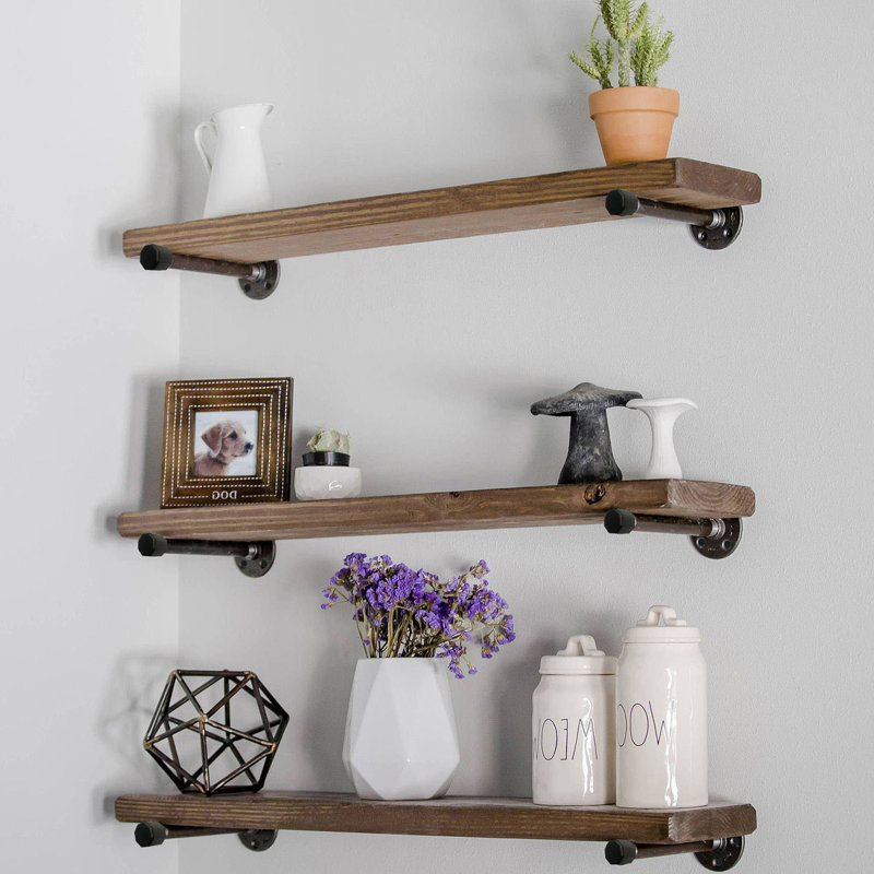 Hensler 3 Piece Solid Wood Accent Shelf with Adjustable Shelves