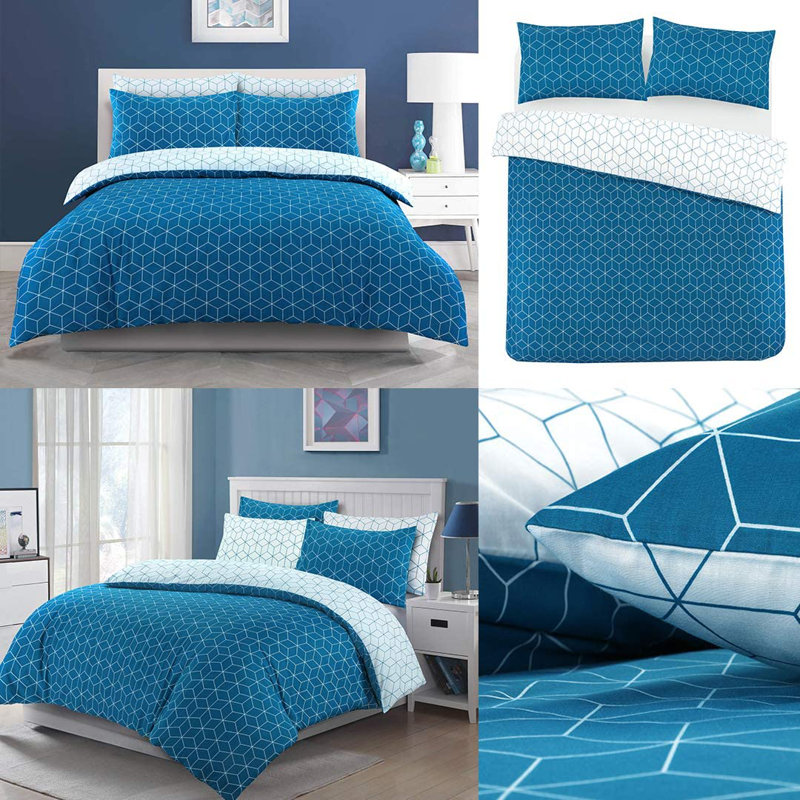 NightComforts Geometric Duvet Cover Set, Single - 2 Standard Pillowcases