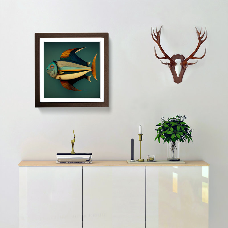 Single Picture Frame Print on Wood, Walnut