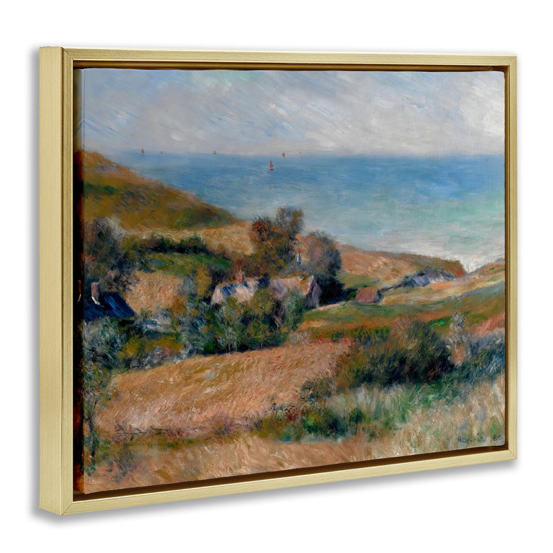 Vue du cadre flottant Renoir, conception de Pierre-Auguste Renoir, H 17 po x l 21 po, Cadre flottant métallique doré