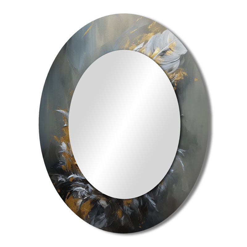 Miroir mural ovale doré, 43 po x 33 po