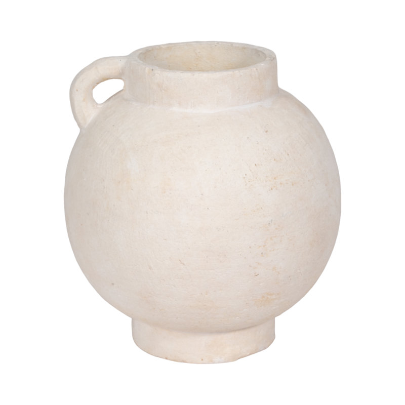Handmade Ceramic / Porcelain Table Vase, Overall Height - 12", White