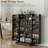 41" Freestanding Kitchen Shelf, 12 Door Shelves, 5 Adjustable Shelving, Black For Pasta And Rice Storage Pantry, Black, Store Your Accessories