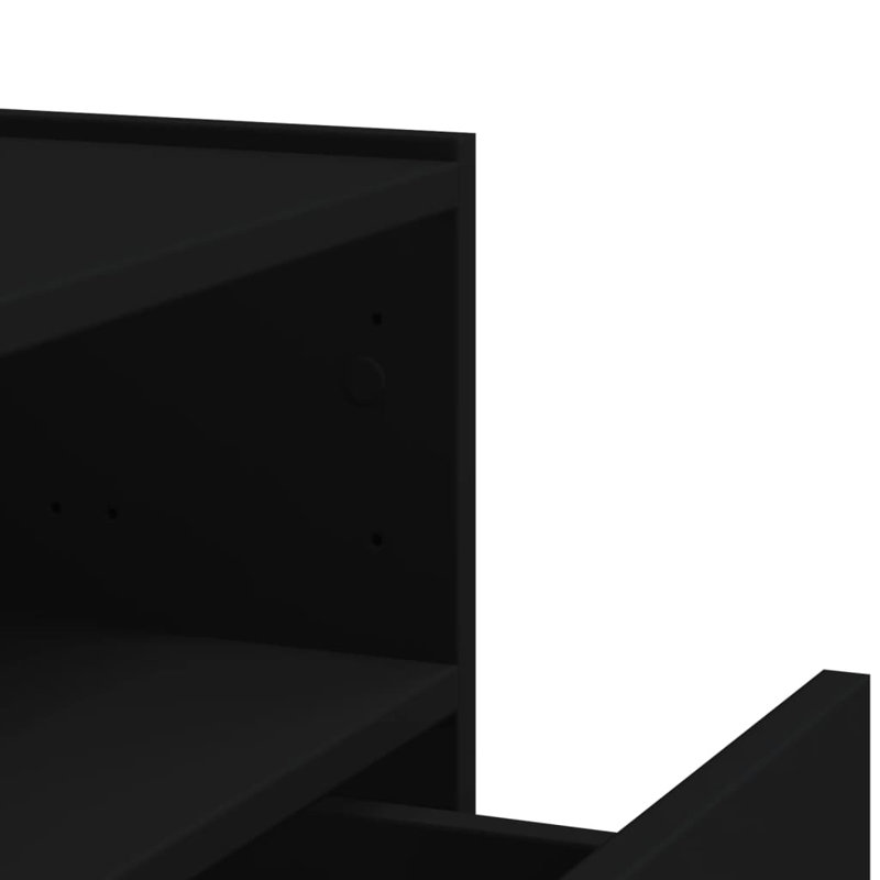 Anahla 45cm W Manufactured Wood Bedside Table, Black