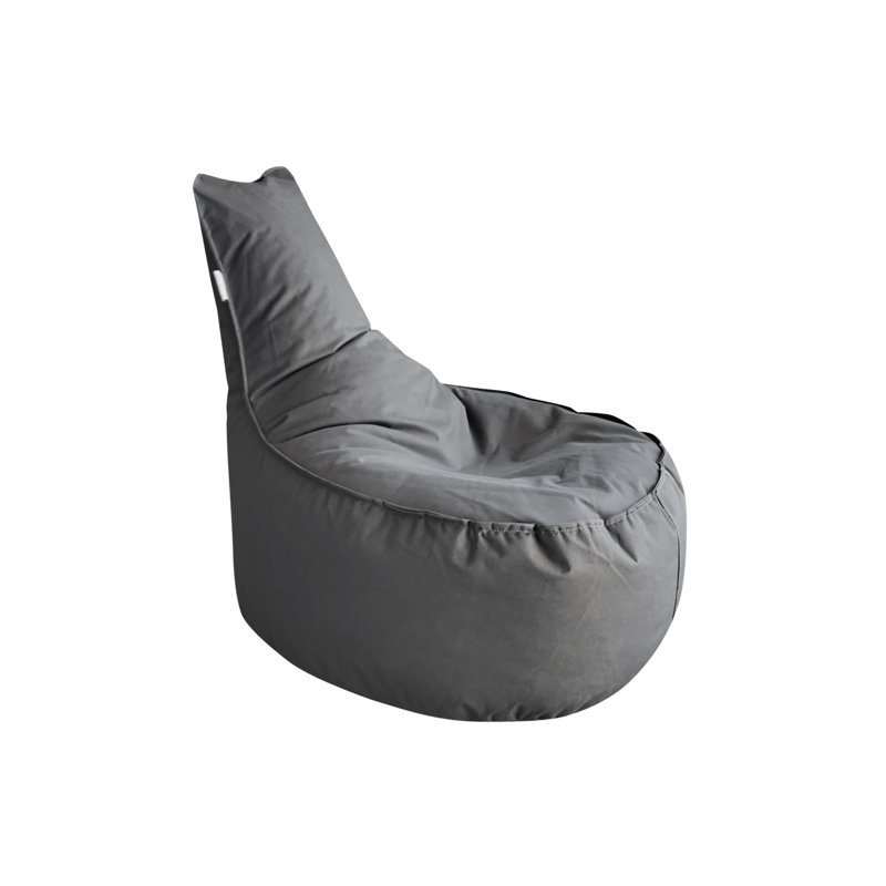 Comfortable Grey Bean Bag Chair, 23.6 x 27.6 x 11.8 Inches | 100% Polyester with Waterproof Fabric | Recycled Styrofoam Bead Filling | Removable Zipped Cover | Ideal for Living Room, Kids' Rooms & Relaxation