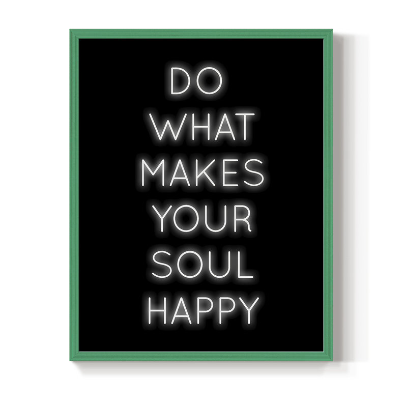 «Soul Happy», reproduction encadrée - bois massif, H 30 po x l 24 po, Vert