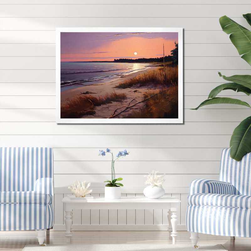 Impression sur toile Ocean Ocean Serenity, H 30 po x l 40 po x P 1,5 po, Cadre simple blanc