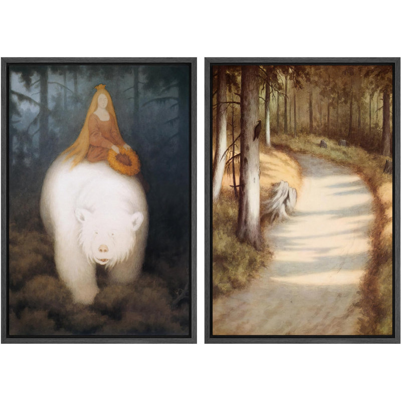 Mystical Forest Guardian, enchanteresse et esprit, ours, nature sauvage, illustrations, décor rustique, Noir
