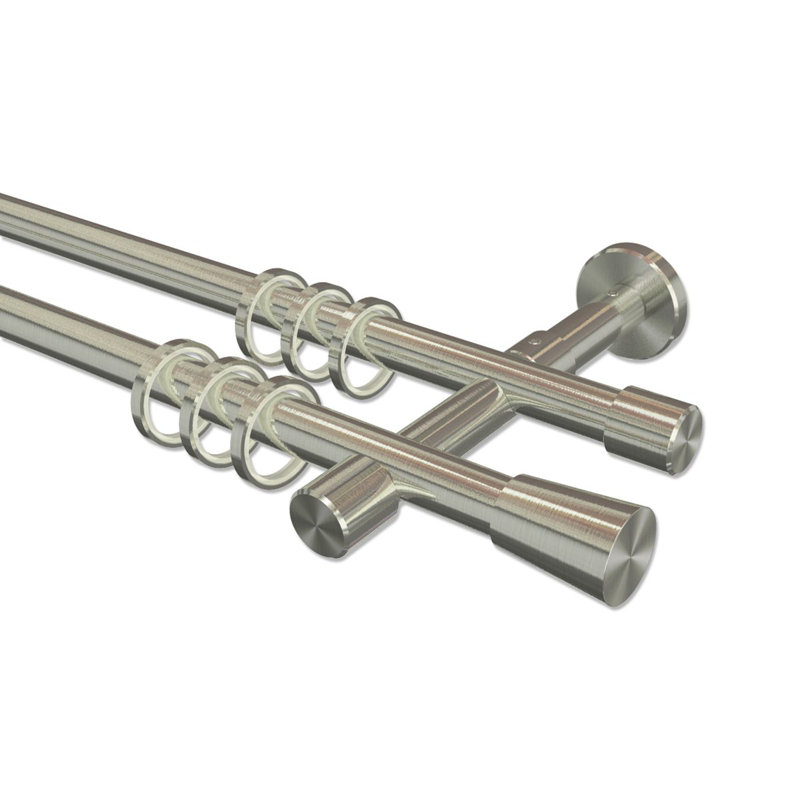 Penitas Stainless Steel 1.6cm Curtain Pole Set, 5cm H x 480cm W x 15cm D