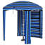 Auvent de plage à rayures bleues de style Cabana, parasol de plage portatif avec fenêtres ventilées pour abri de soleil