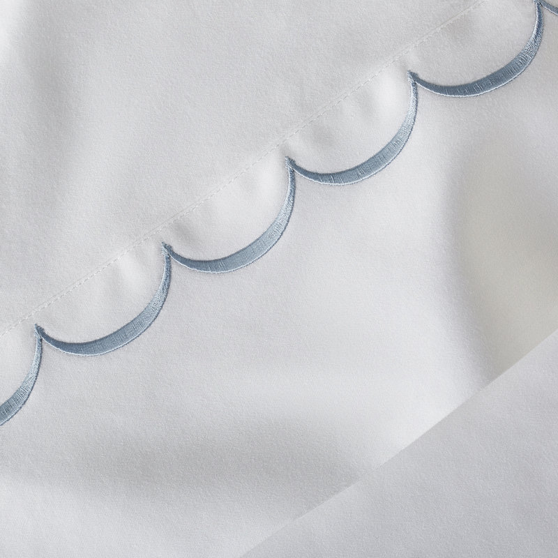 Camillo Sateen Sheet Set, Full Sheet Set + Fitted Sheet + 2 Pillowcases, Blue