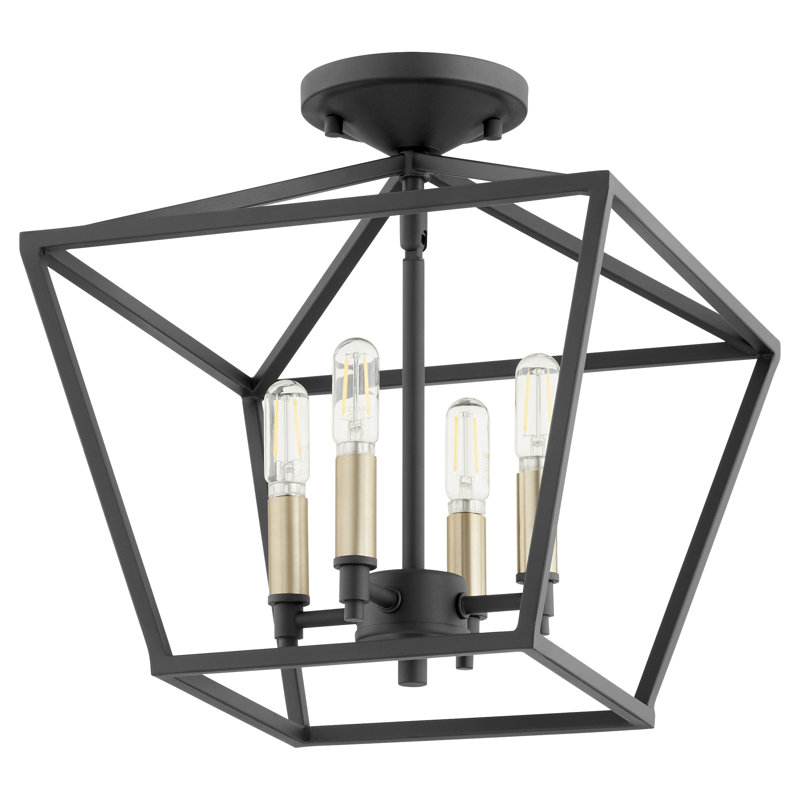 Arletta Semi Flush Mount, Noir