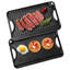 Plaque de cuisson réversible en fonte noire de 14 x 8,5 pouces, pré-culottée pour une cuisson avec une bonne répartition de la chaleur et une préparation de repas polyvalente